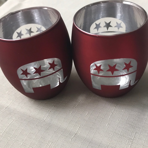 Democratic or Republican Pair of Votives Holders - Picture 3 of 4